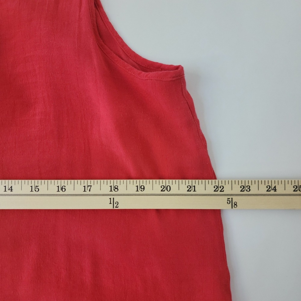 Cristina B Womens Red Sleeveless Split Neck High Low Hem Blouse Size Large - Picture 3 of 6